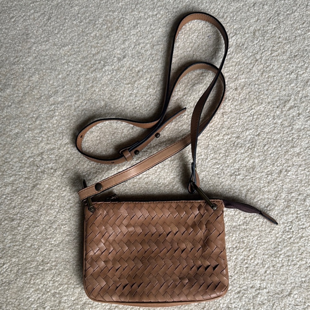 A. Bellucci Woven Leather Crossbody Bag - Light Brown